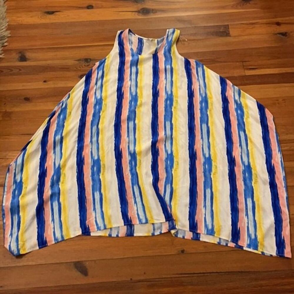 Umgee Shift Dress Womens Size Medium Blue Striped Oversized Beach - Picture 6 of 12